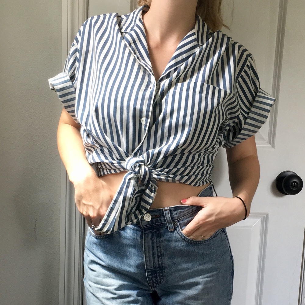 Vintage Stripped Blouse L